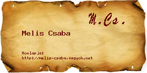 Melis Csaba névjegykártya