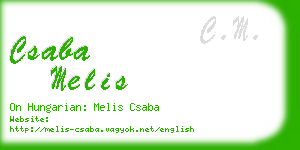 csaba melis business card